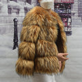 HOOOFUR Faux Fur Coat Women's Jacket Winter Fashion Warm Thick Fox Raccoon Leather Brown Plus Size Especially Fake Fur Cold
