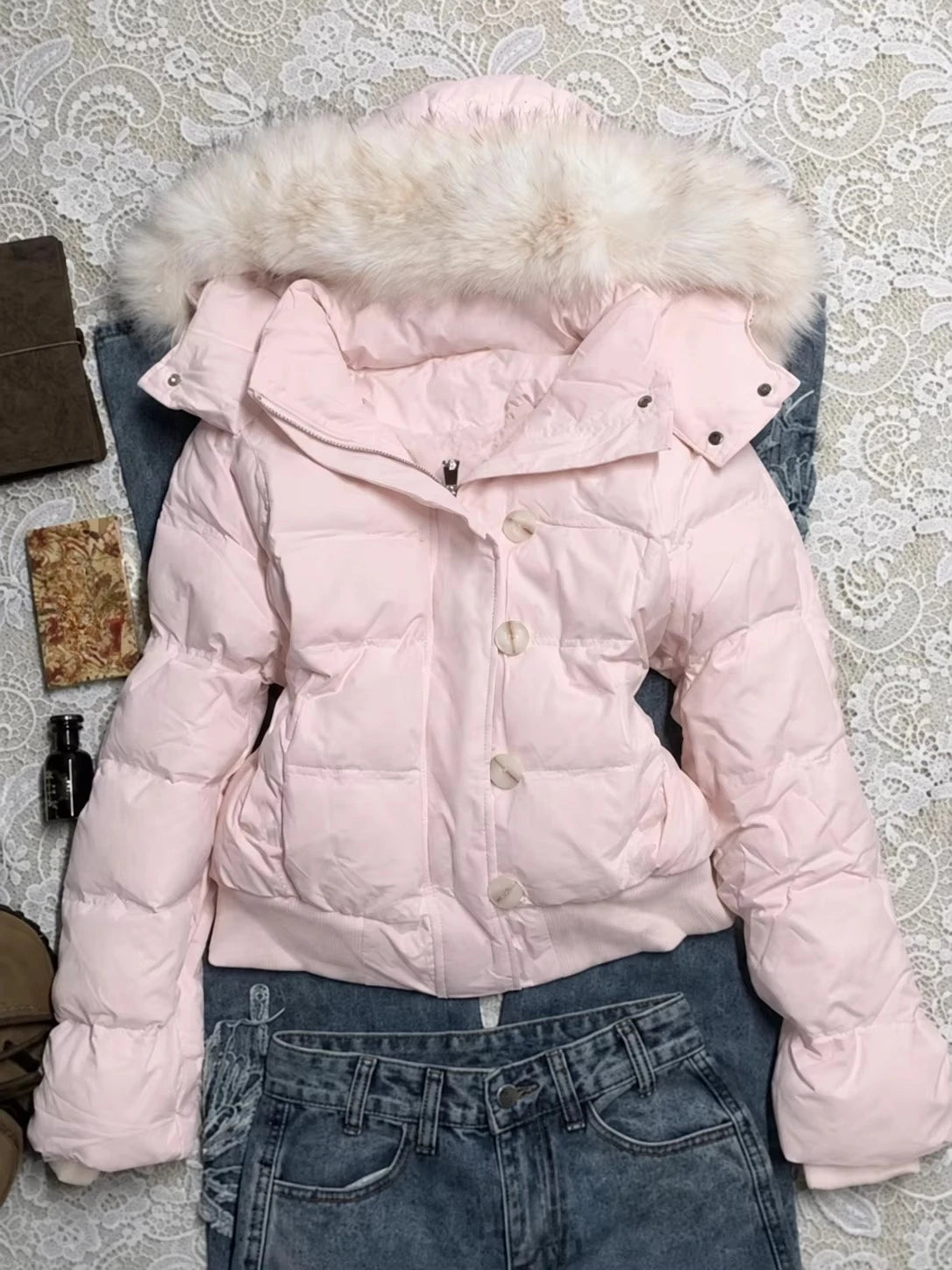 2026 Spring Retro Faux Fur Coats Women 2000s American Vintage Jackets Harajuku Gotihc Punk Clothing Jean Parkas Female Outwear