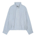 HXAO Plaid Women's Bomber Jacket Demi-Season Long Sleeve Crop Jacket Woman Chic Oversized Checked Varsity Jackets Outerwears