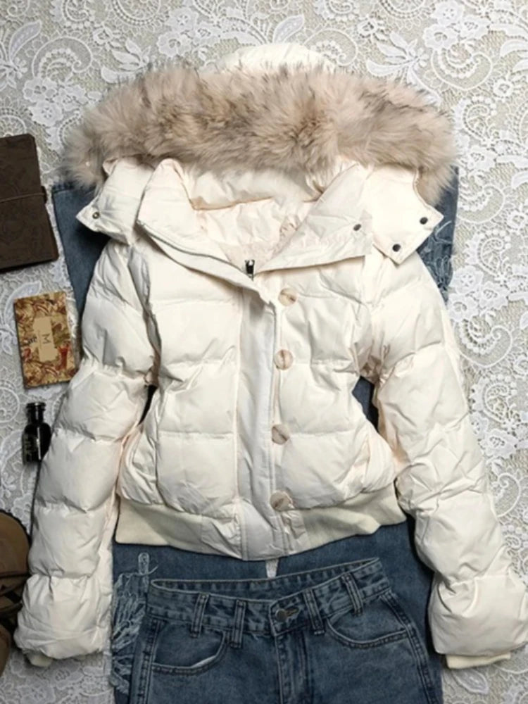 2026 Spring Retro Faux Fur Coats Women 2000s American Vintage Jackets Harajuku Gotihc Punk Clothing Jean Parkas Female Outwear